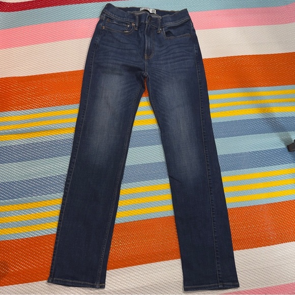 Abercrombie Kids Dark Blue Stone Washed Slim Straight Jeans Boys Size 15/16 - Picture 1 of 3